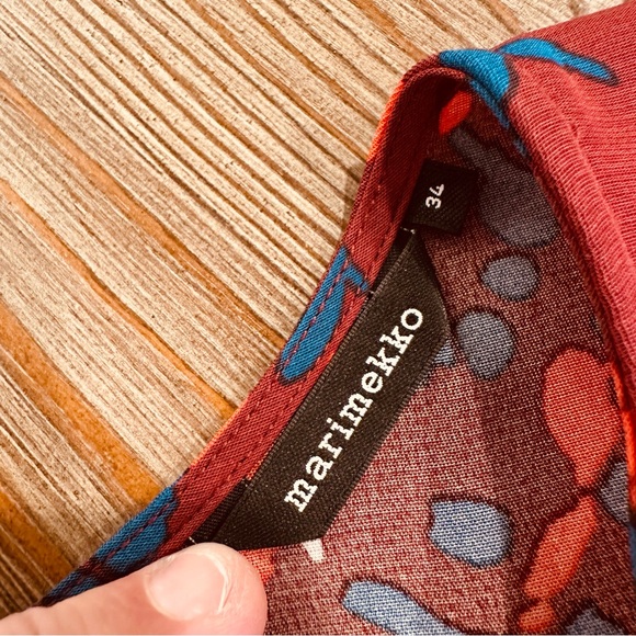 MARIMECKKO RUST RED SUMMER FALL DAY MIDI DRESS FLORAL PRINT FLOWER SUMMER XS - Picture 9 of 14